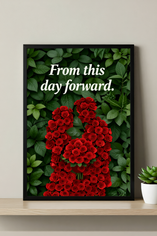 Rose "Forever Union" – Wedding Promise Art Print (Light Green)