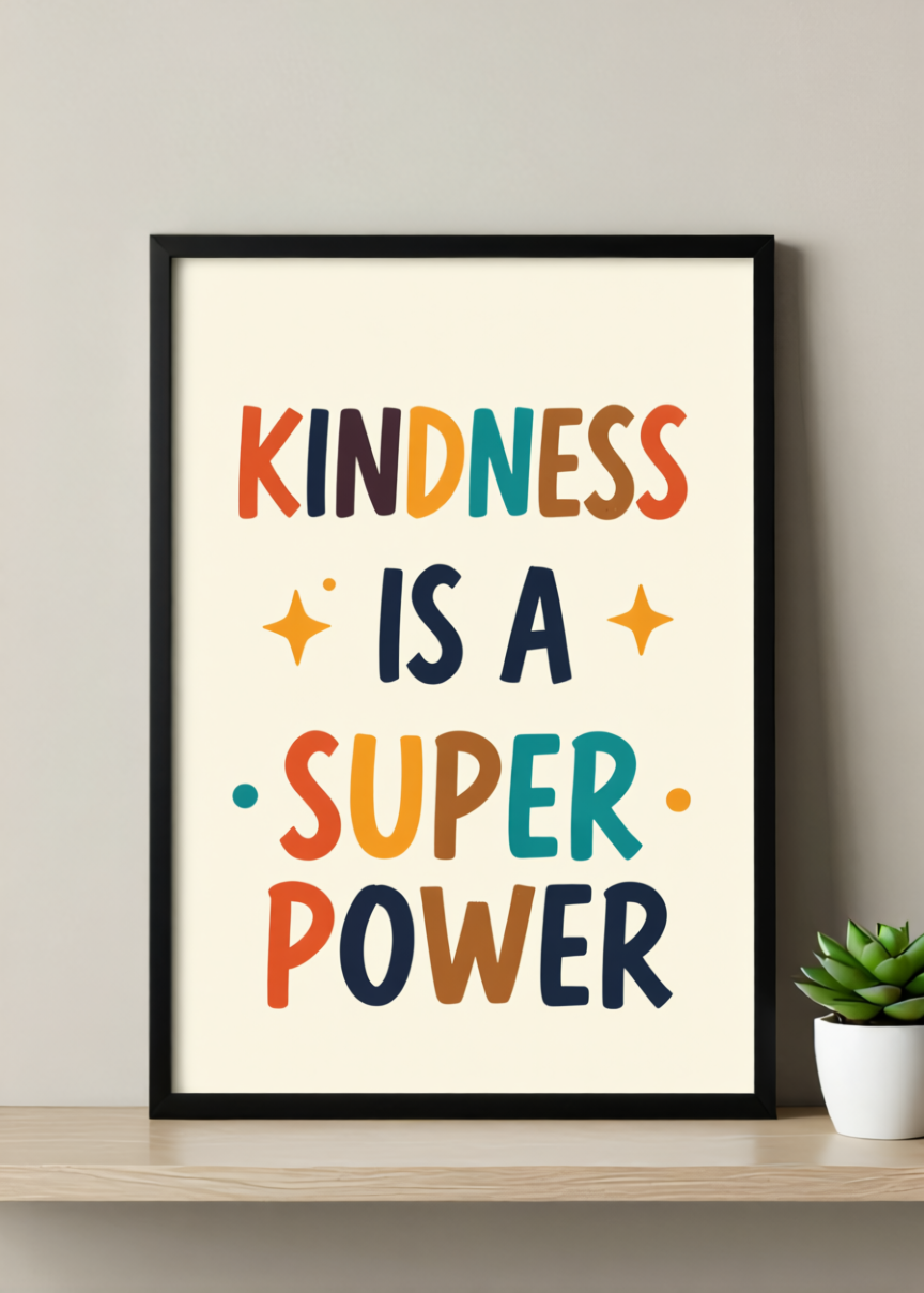 Kindness is a Superpower Framed Art Print