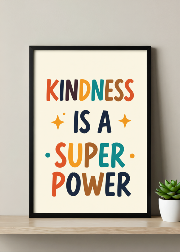 Kindness is a Superpower Framed Art Print