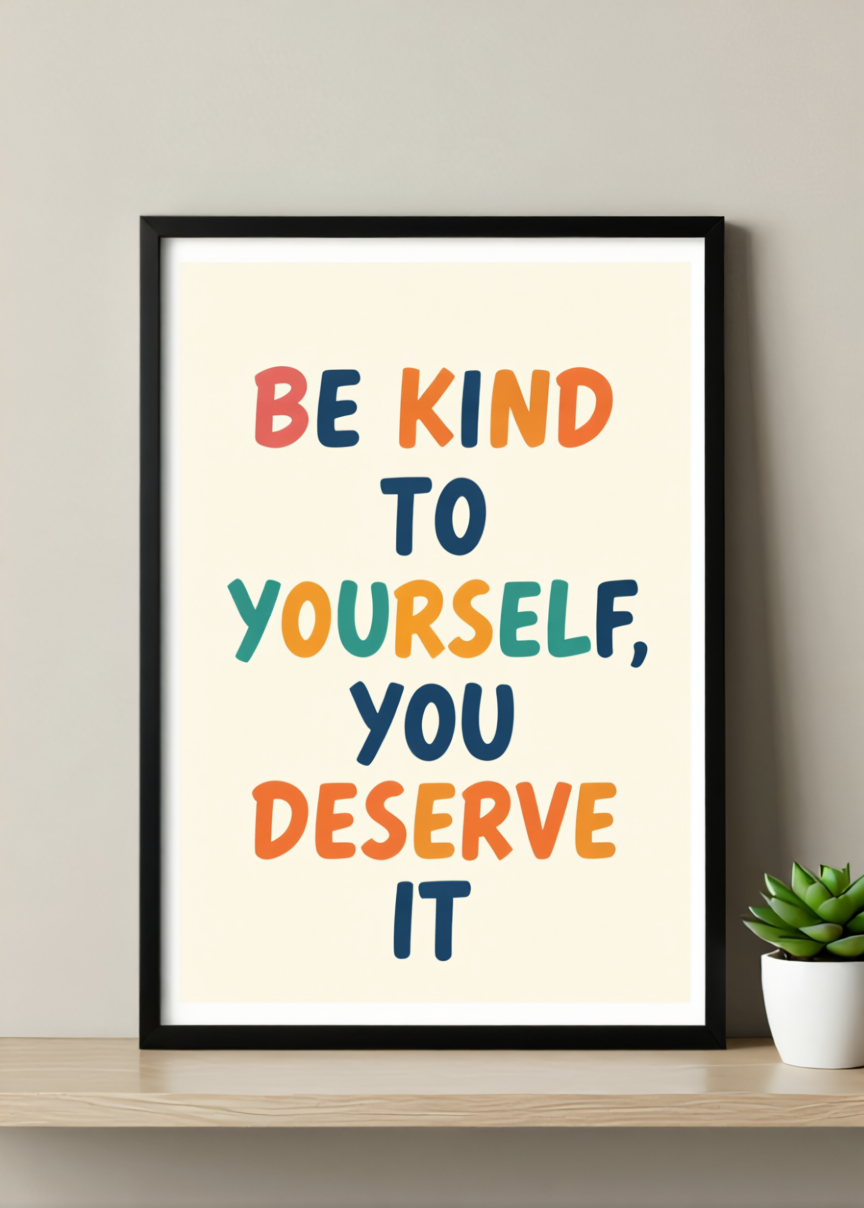 Be Kind To Yourself, You Deserve It Framed Art Print