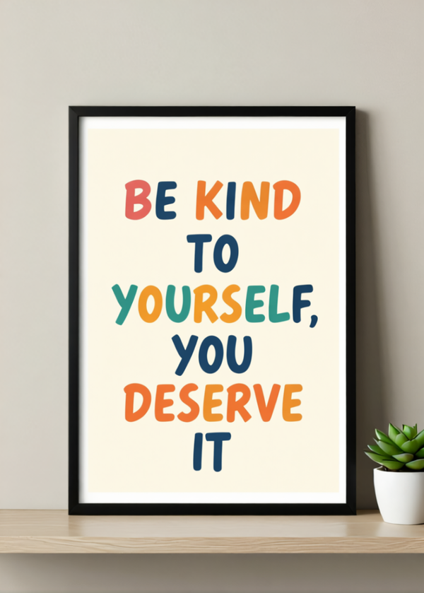 Be Kind To Yourself, You Deserve It Framed Art Print