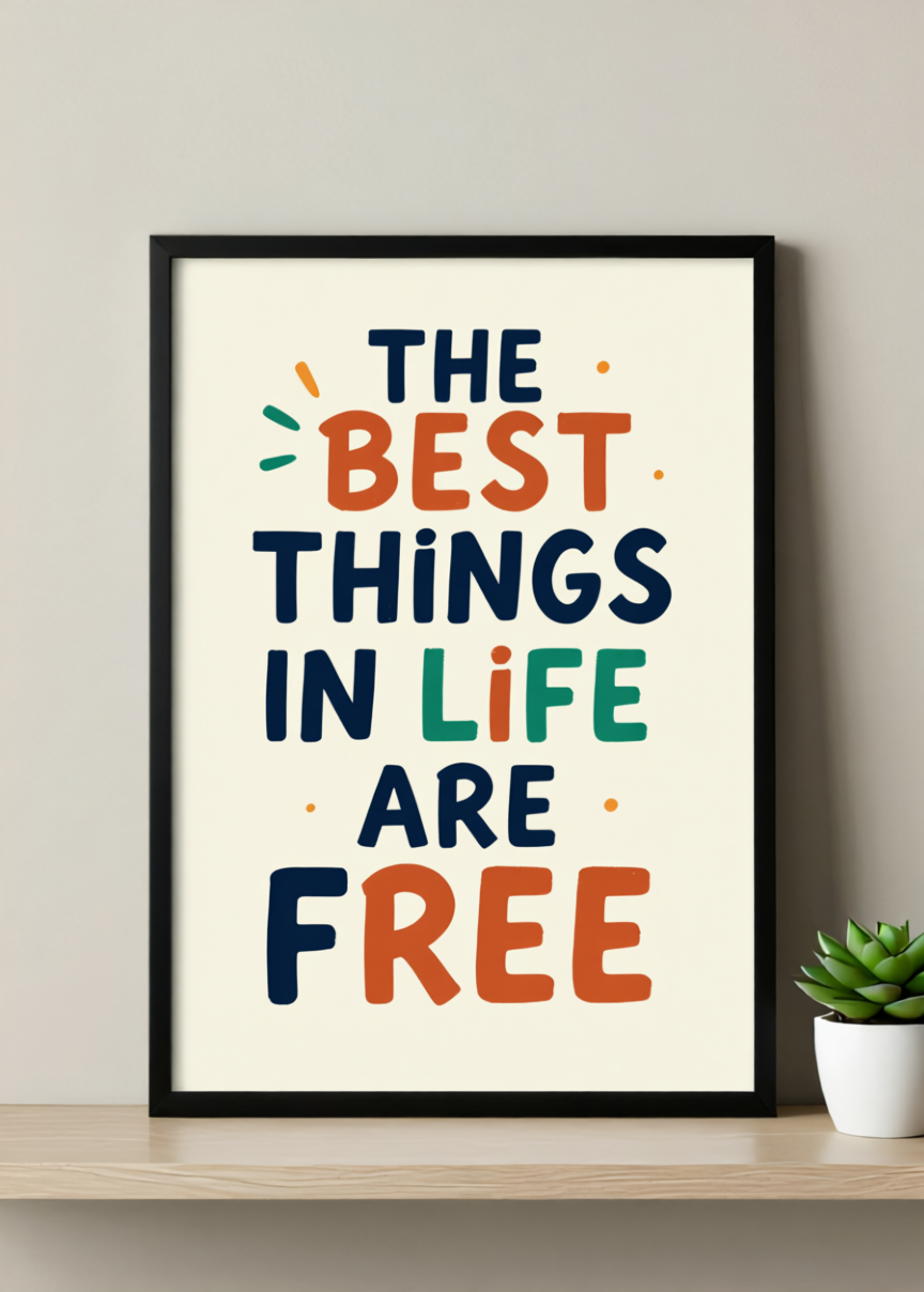 The Best Things in Life are Free Framed Art Print