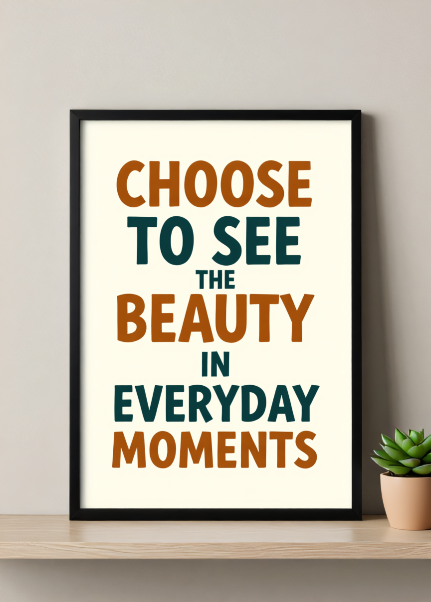Choose To See The Beauty In Everyday Moments Framed Art Print