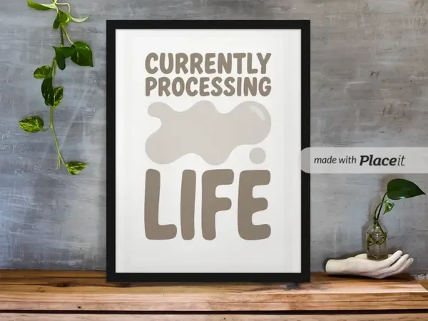 Funny Life Quote Wall Art – Modern Print A4 A5 A6 Framed or Unframed Decor