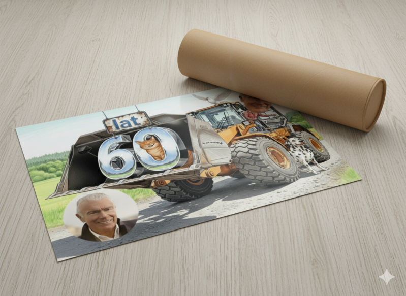 karykatura cyfrowa wydruk foto przed wysyłką