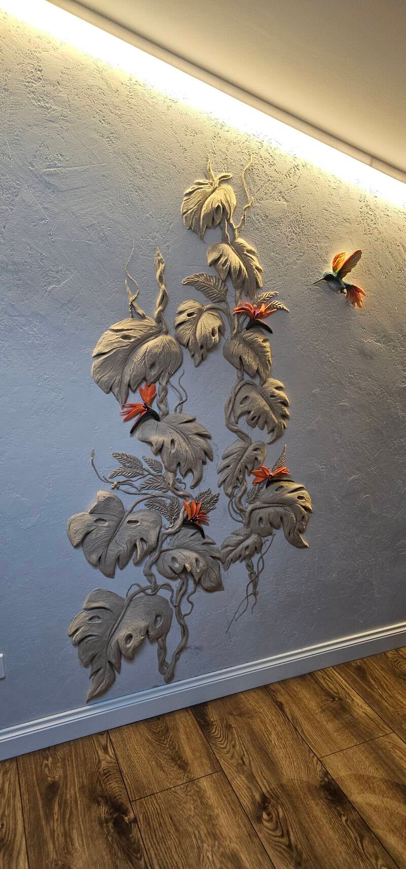 Płaskorzeźba ścienna z tynków mineralnych