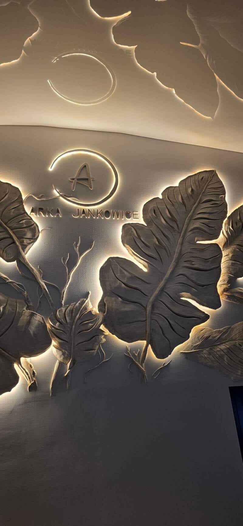 Płaskorzeźba z tynków mineralnych +led