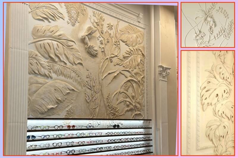 Płaskorzeźba ścienna z tynków mineralnych