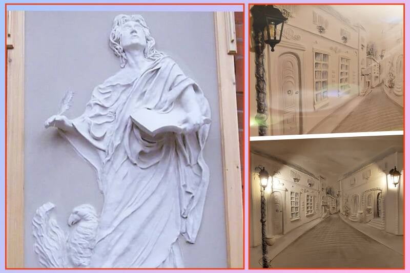 Płaskorzeźba z gliny samoutwardzalnej 