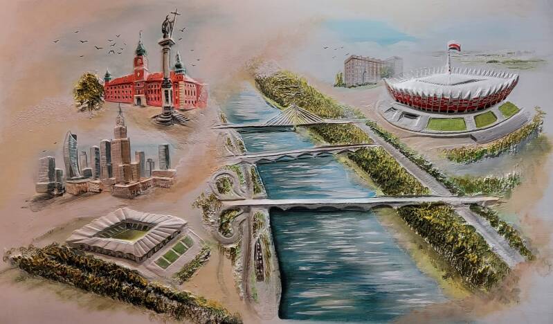 płaskorzeźba warszawy