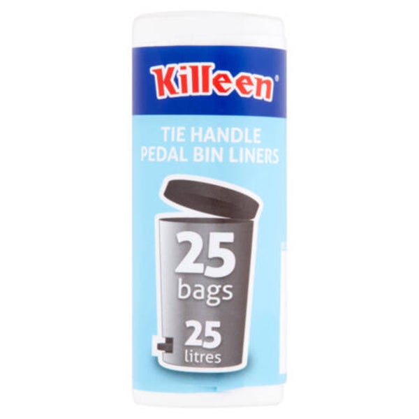 Killeen 25l Pedal Bin Tie Handle Liners 12 rolls