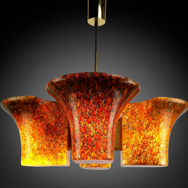 Peill & Putzler - Imposing Hanging Lamp In Colorful Glass Paste