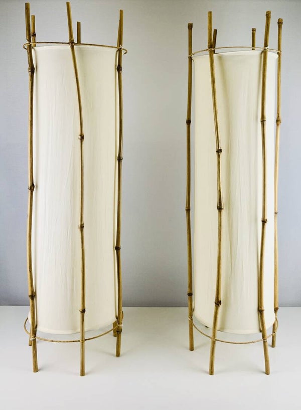Louis Sognot Bamboo Floor Lamps