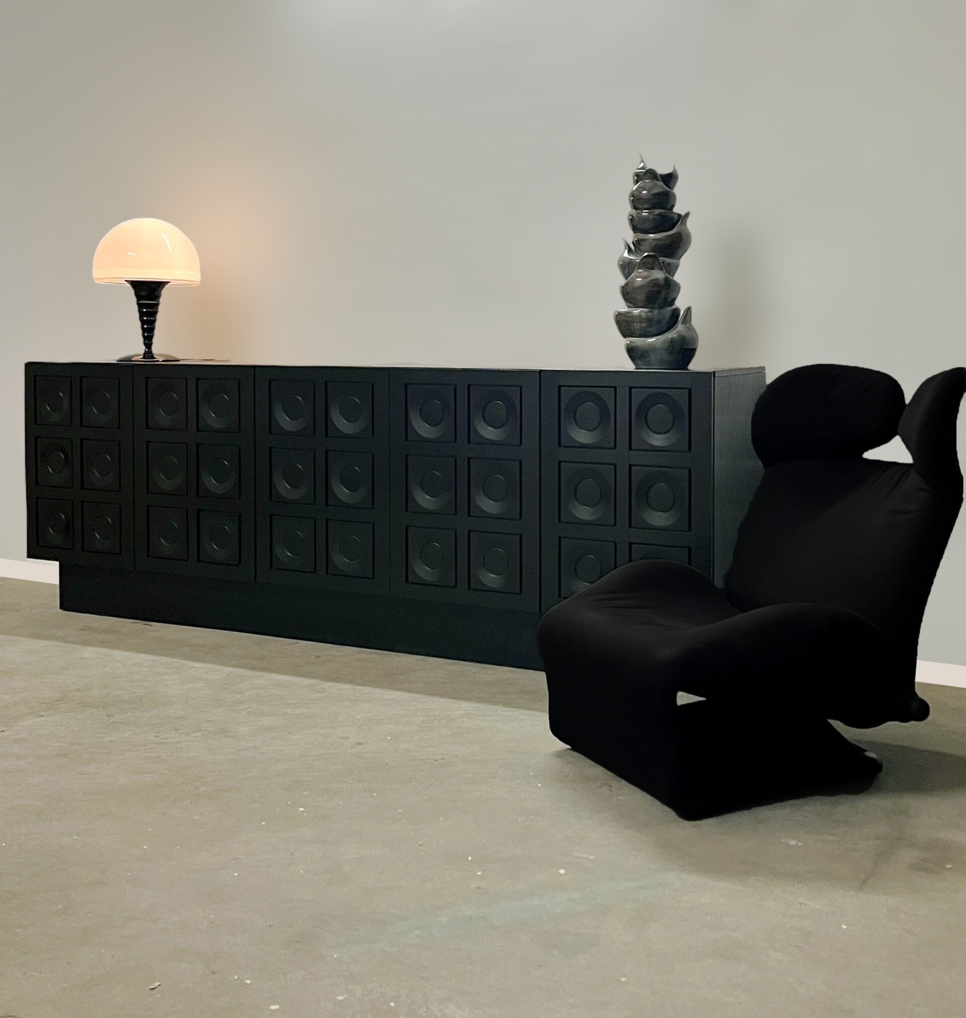 Frans Defour - Brutalist 5 door Sideboard - 1970s - Geometric Pattern