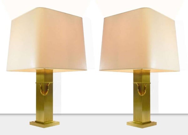 Belgo Chrom - Rectangular Table Lamps 1970s