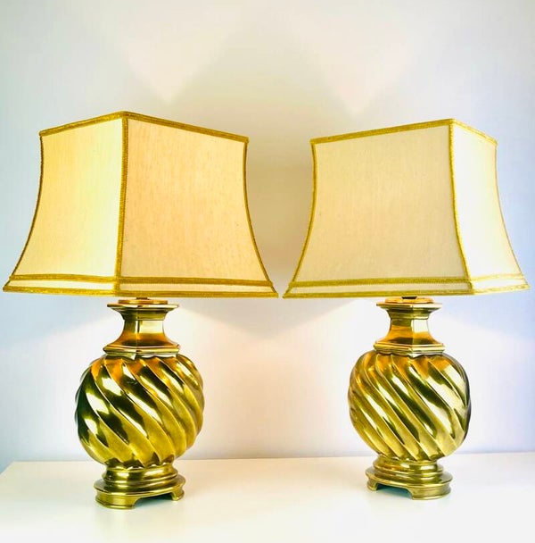 Kullmann - Twisted Table Lamps - Solid Brass - 70s