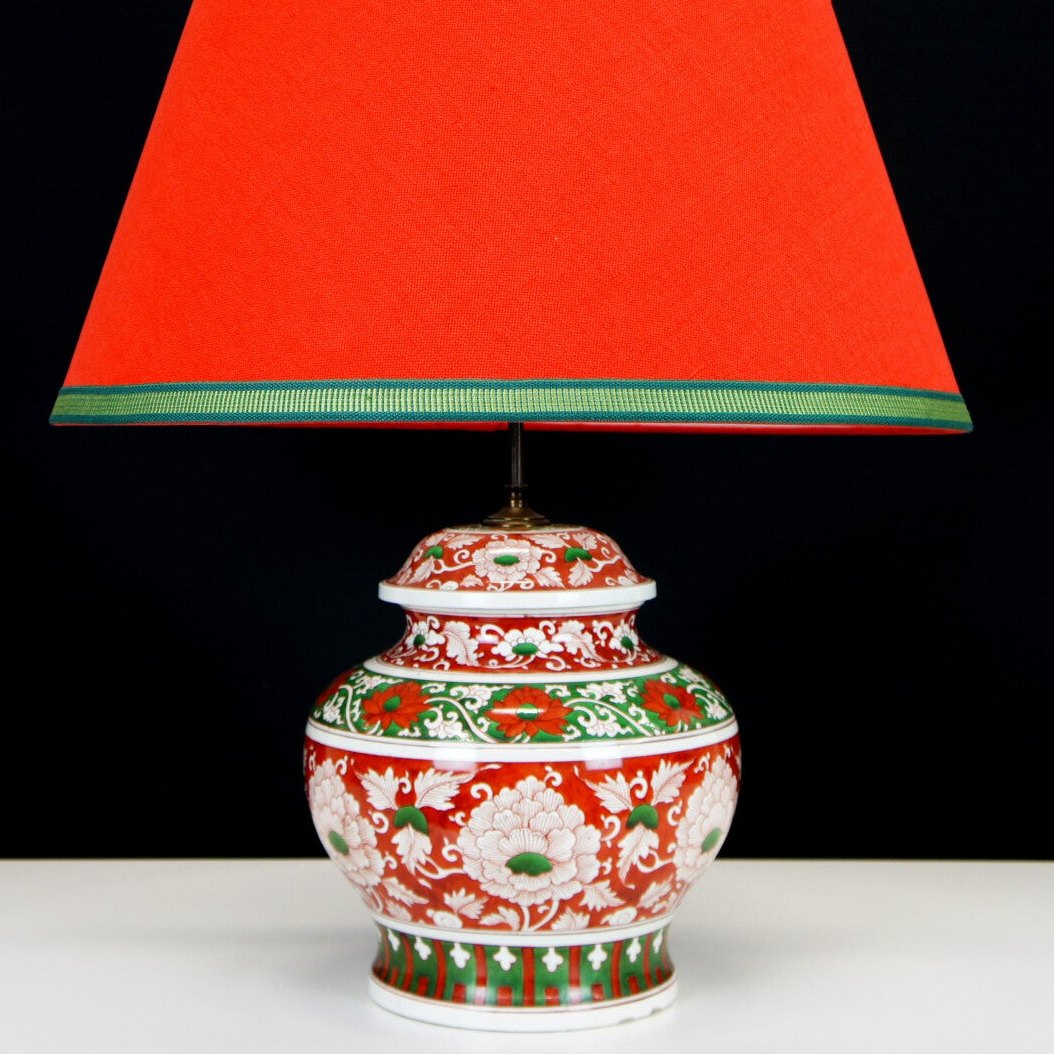 Samson Paris - Wucai Style with Peonies - Table lamp - Circa 1900