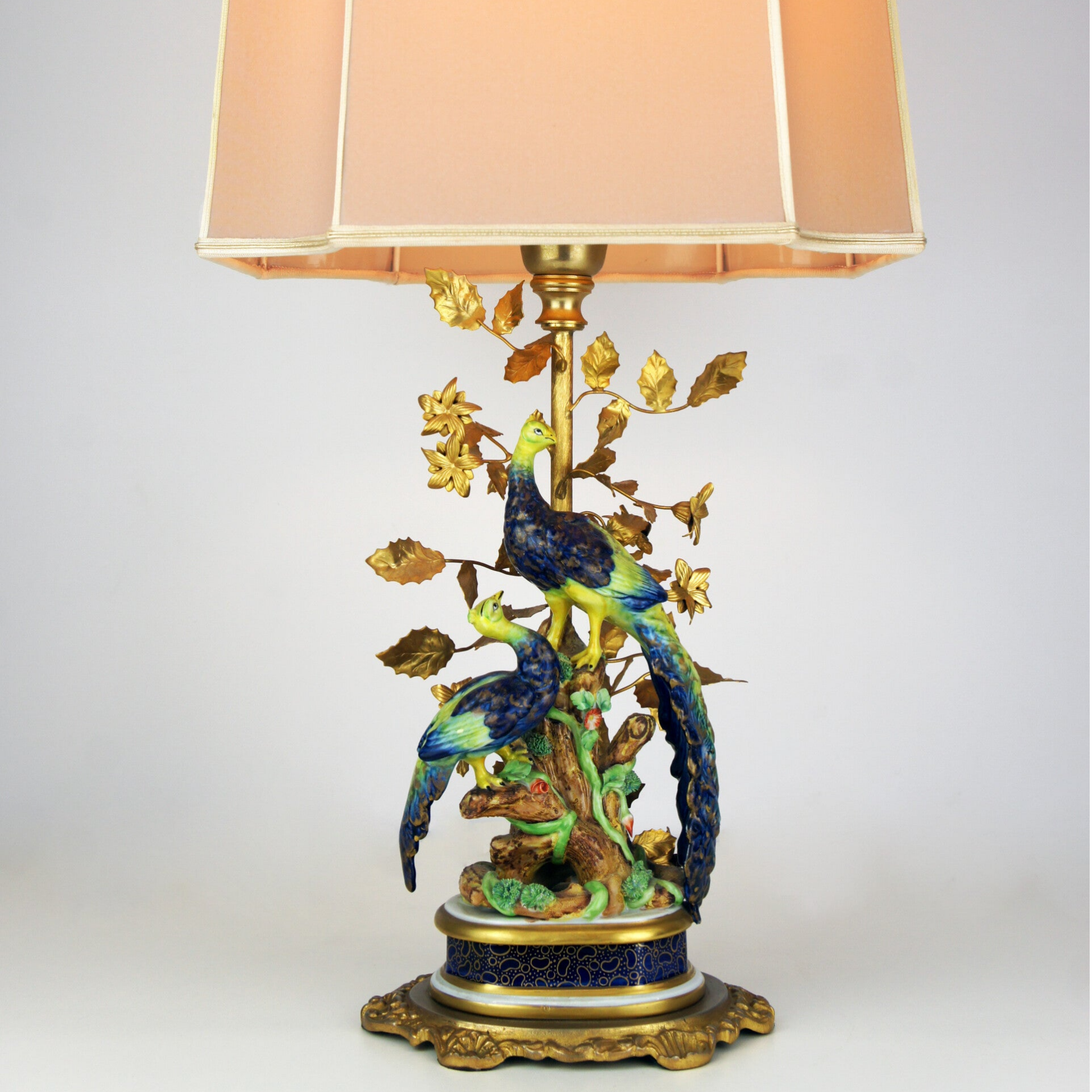 Giulia Mangani - Table Lamp - Group Porcelain Peacocks - 60s