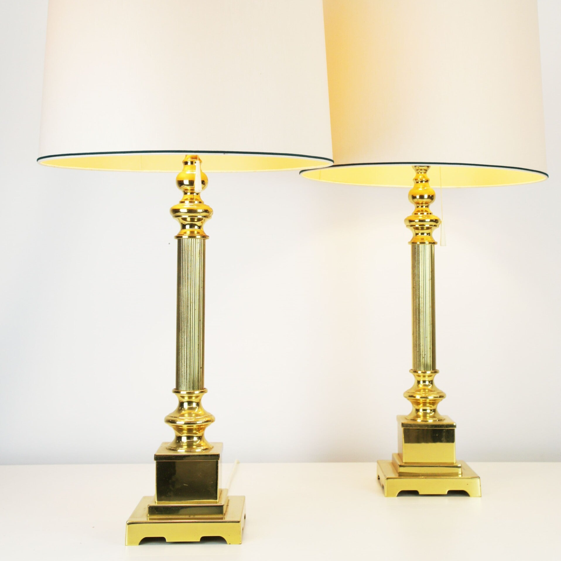 Herda - High Elegant Pair of Brass Column Lamps - 106 cm