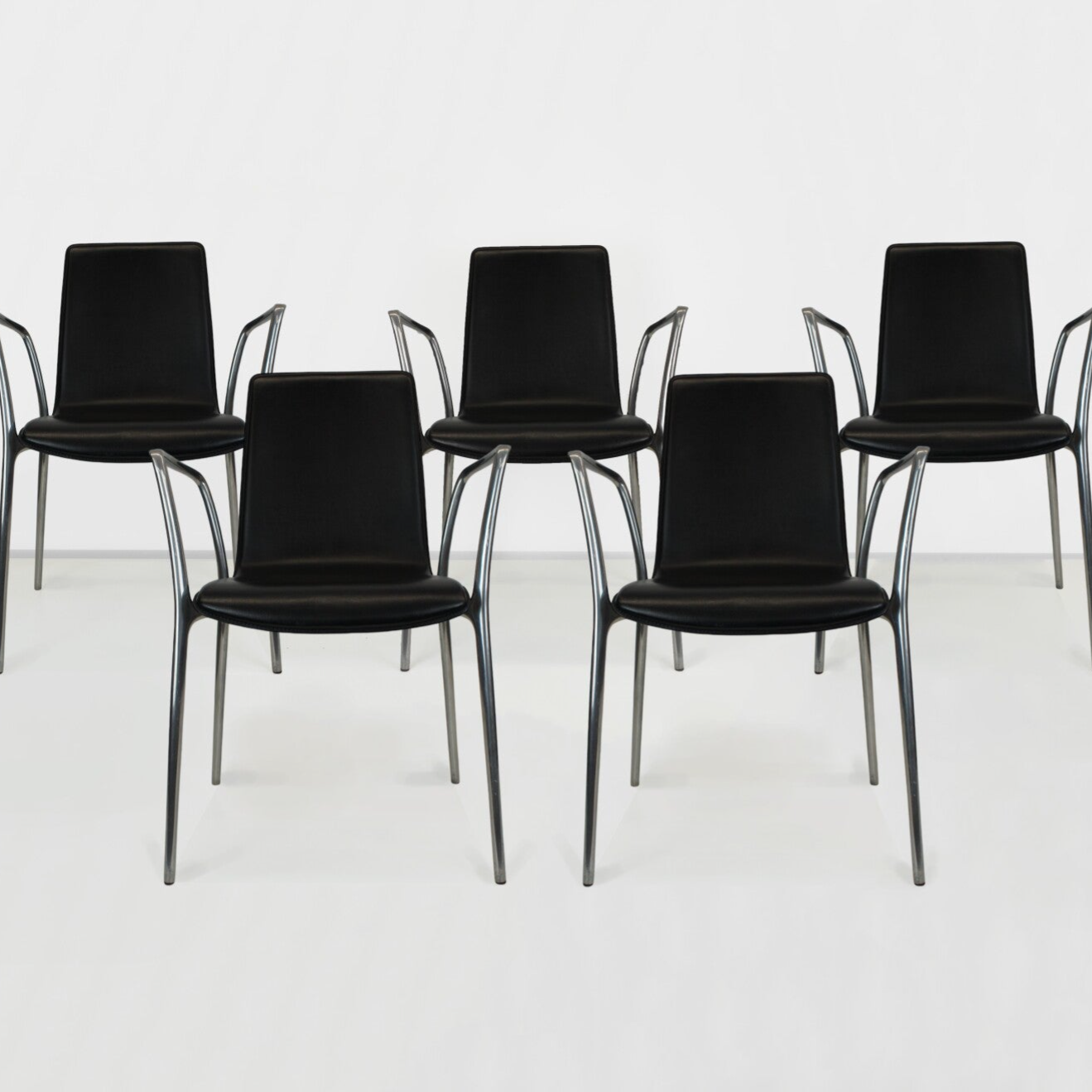 Jorge Pensi - Akaba - Gorka Leather Armchairs - Set of 6