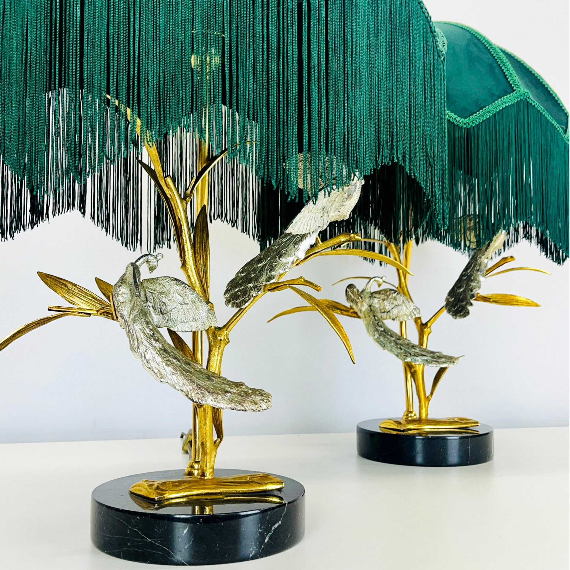 Lanciotto Galeotti - Couple of Peacocks - Table Lamps - 70s