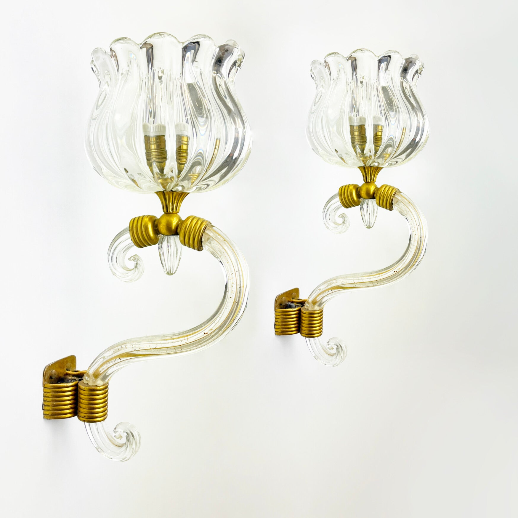 Archimede Seguso - Murano Sconces - Italy 1930s