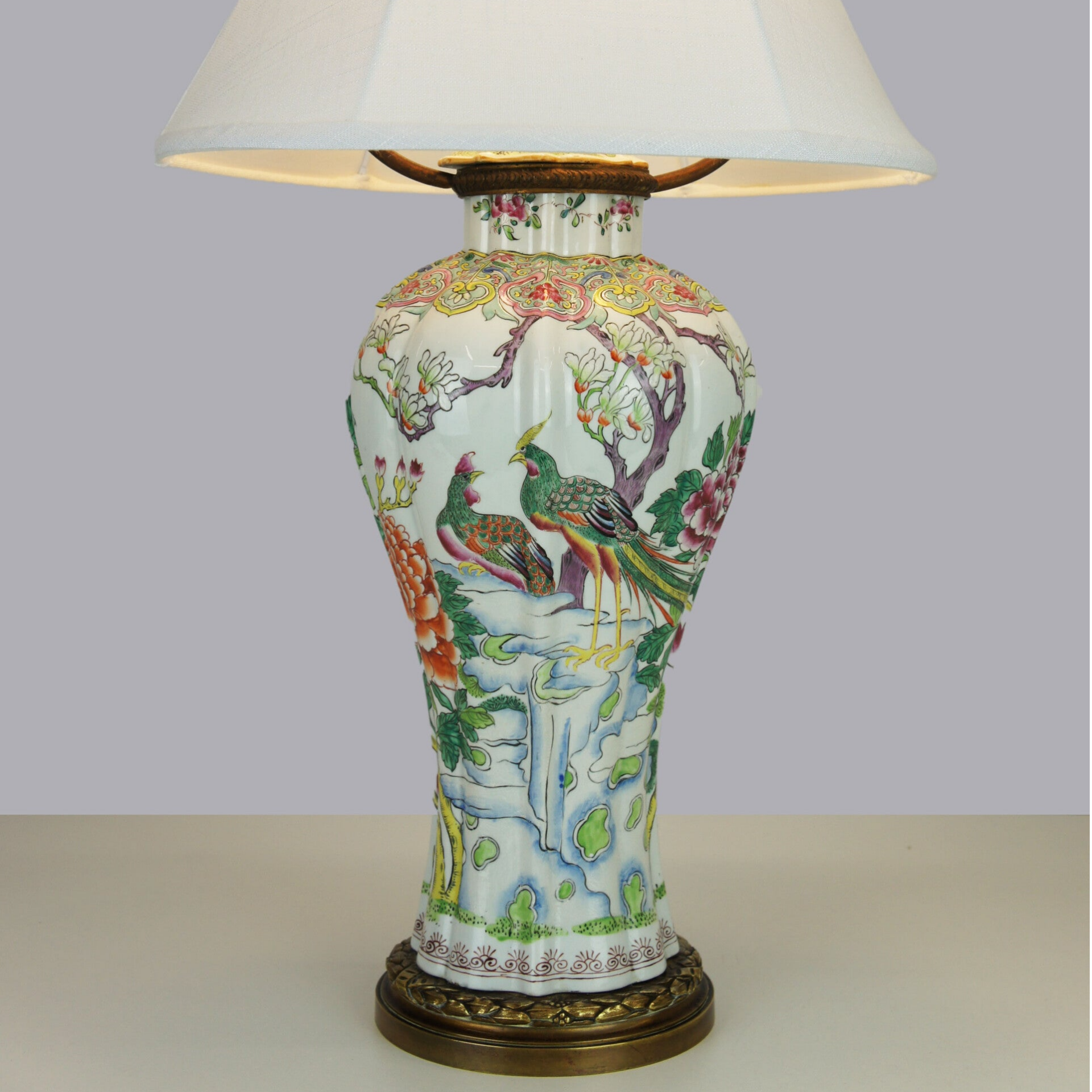 Samson Paris – Hand-Painted Famille Rose Table Lamp