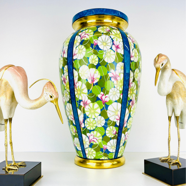 Le Porcellane Firenze - Large vase - decor of Water Lilies