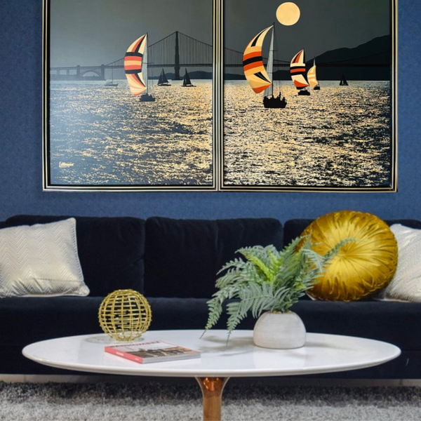 Antoinette Letterman - Diptych Painting on Canvas - 80s