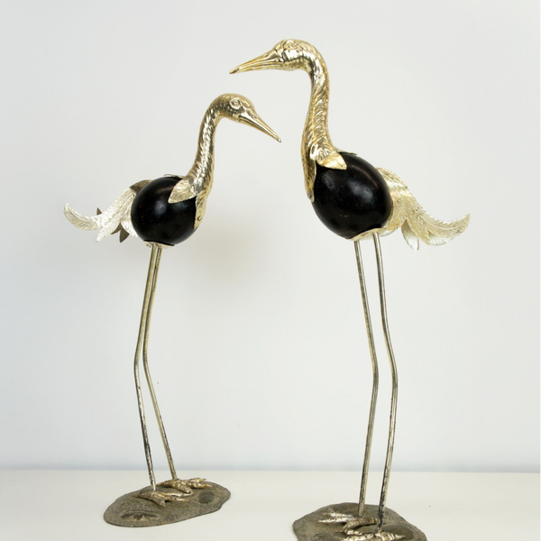 Pair of Large Heron Birds - Maison Jansen Style - 70s