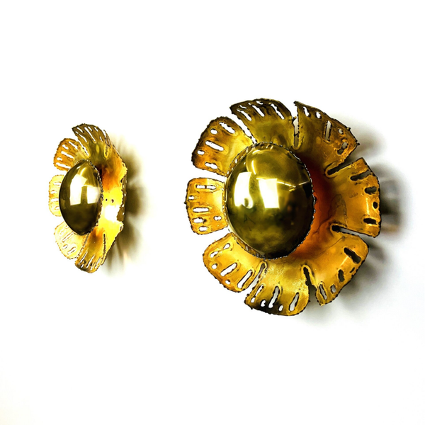 Svend Aage Holm Sørensen - Brutalist 'Flower' Wall Lamps - 60s