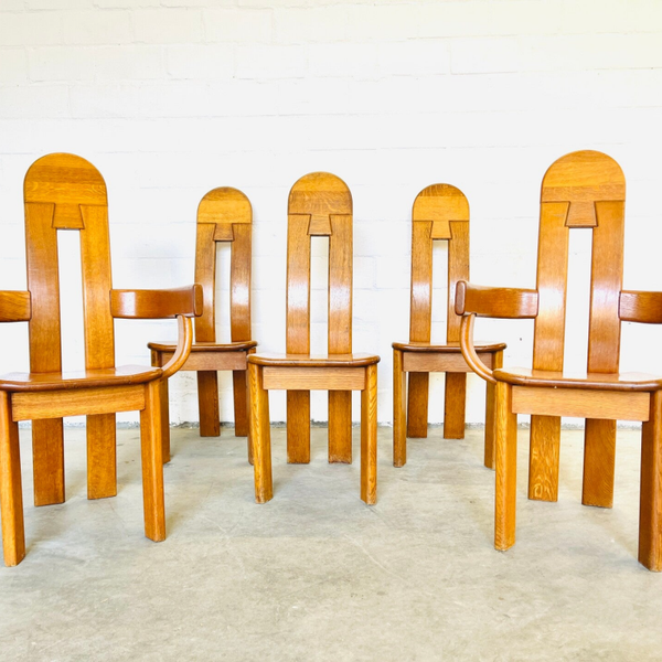 De Puydt Belgium - Set of 5 Brutalist Chairs - 70s