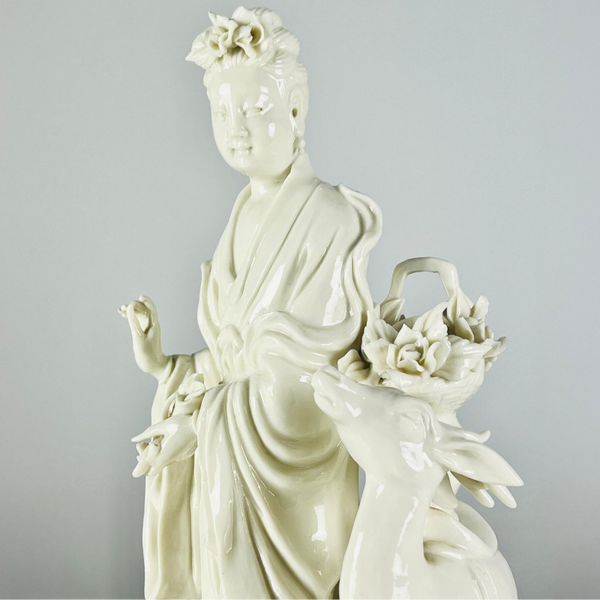 A Chinese Dehua - Blanc de Chine group with a Deer - C.1900