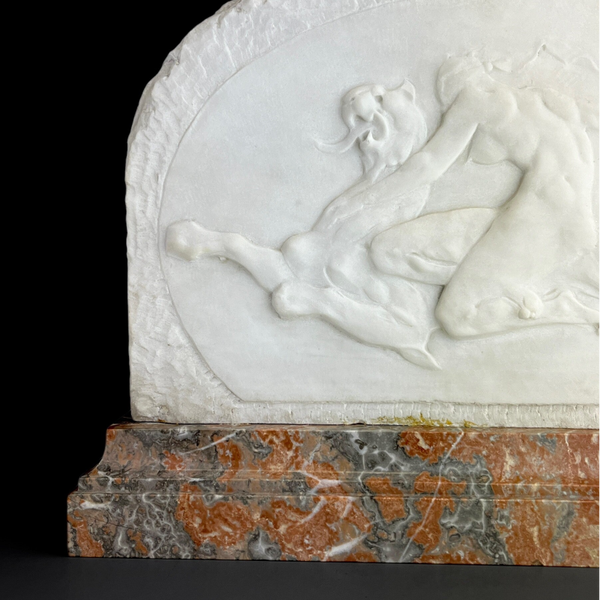 Art Deco - Carrara Marble Bas Relief - Nymph