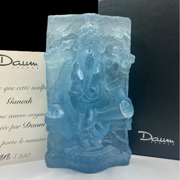 Daum Crystal - Ganesh Paque Blue - Limited Edition 219/250 - New