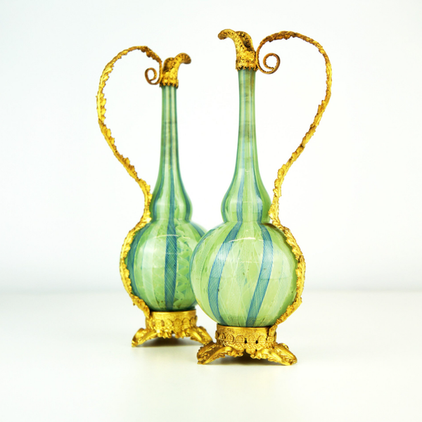 Zanfirico Filigree - Venetian Murano Jugs - c.1860