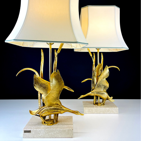 Lanciotto Galeotti - Swan - Pair of Table Lamps - 70s