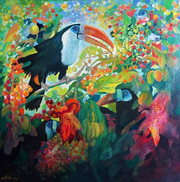 Family Toucans - Oil on Canvas - 124 x 124cm