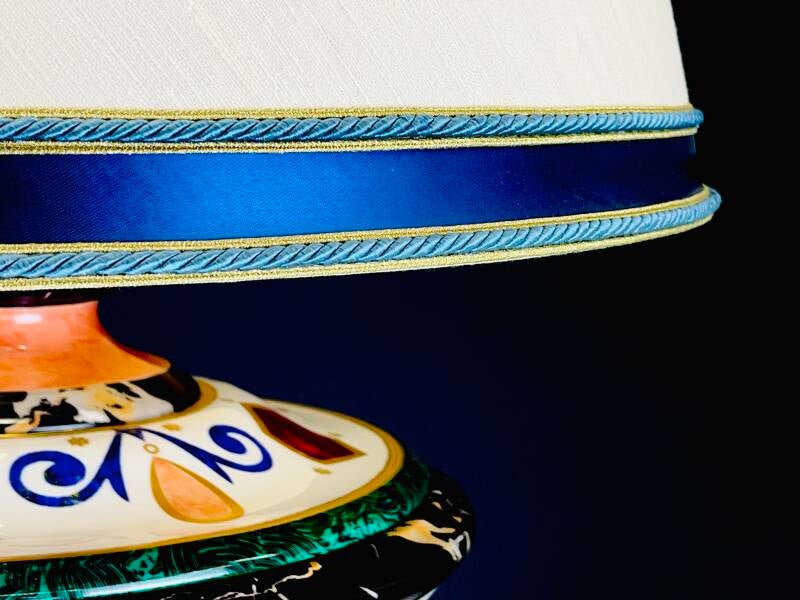 Giulia Mangani - New Rare Table Lamp - Pietra Dura Style, Inlay