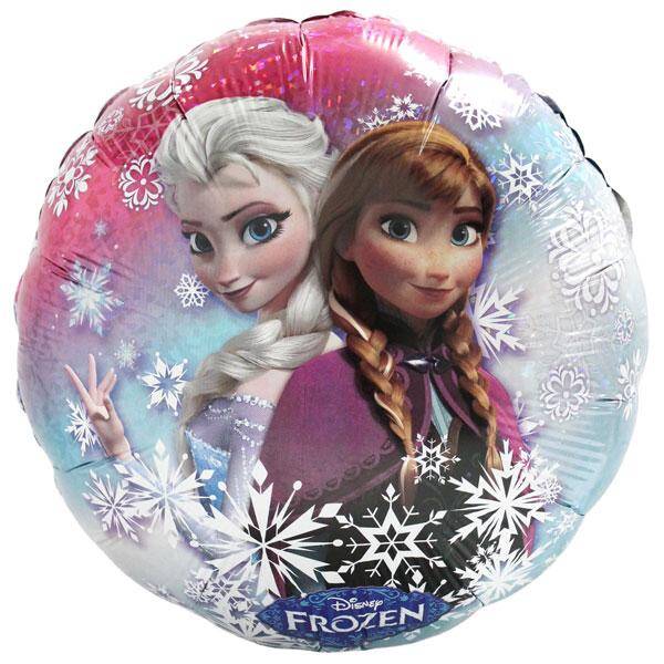 Frozen Elsa  | Folie Ballon  | Kids  | Inclusief Helium en Lint | 45 cm | Blauw Roze Wit