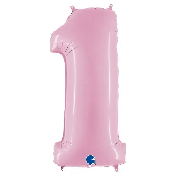 Cijferballon Pastel Roze – keuze uit alle cijfers | Folie | 100 cm | incl. helium, lint & gewichtje