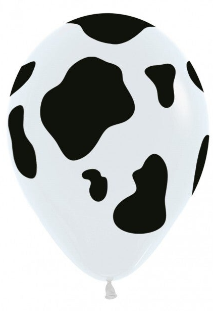 Koe | Latex Helium Ballon | Inclusief Helium en Lintje| Divers | Dieren | Koe | Jungle | Zwart Wit