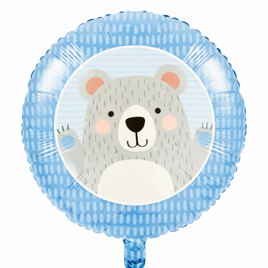 Lieve Beer Blauw | Folie Ballon  | Kids | Inclusief Helium en Lint | 45 cm | Blauw