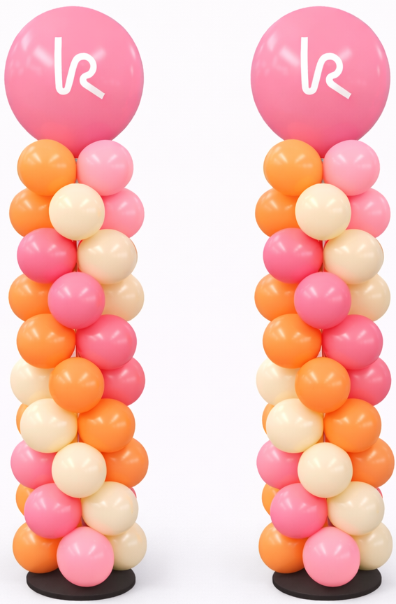 Ballon Pilaar set met Top Ballon | kleuren naar keuze | Met Logo