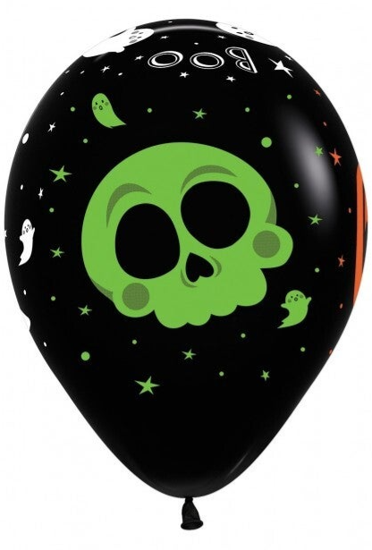 Halloween Doodshoofd| Latex Helium Ballon | Inclusief Helium en Lintje| Divers | Kids | Zwart