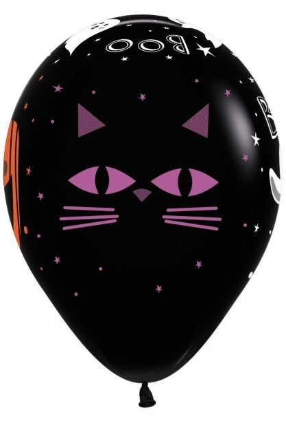 Halloween Kat| Latex Helium Ballon | Inclusief Helium en Lintje| Divers | Kids | Zwart