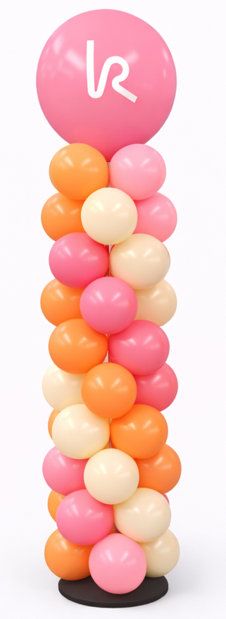 Ballon Pilaar met Top Ballon | kleuren naar keuze | Met Logo