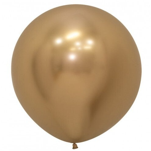 Reuze Ballon | Inclusief Helium en Lint | Latex Chrome | XL 60 cm | Chrome Goud