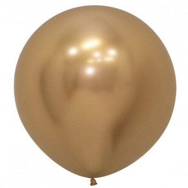 Reuze Ballon | Inclusief Helium en Lint | Latex Chrome | XL 60 cm | Chrome Goud
