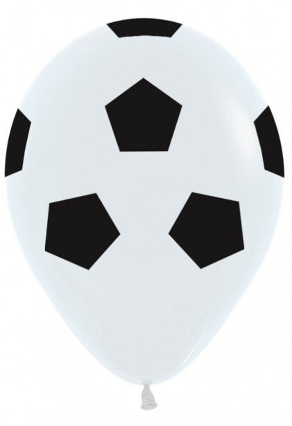 Voetbal | Latex Helium Ballon | Inclusief Helium en Lintje| Divers | Kids | Zwart Wit